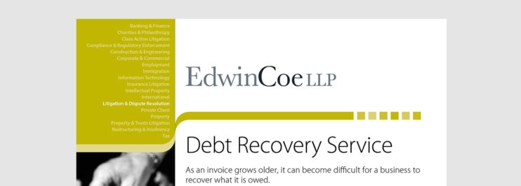 Debt recovery services factsheet cover