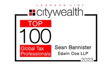 Sean Bannister achieves a place on the Citywealth Global Top 100 Tax Professionals List